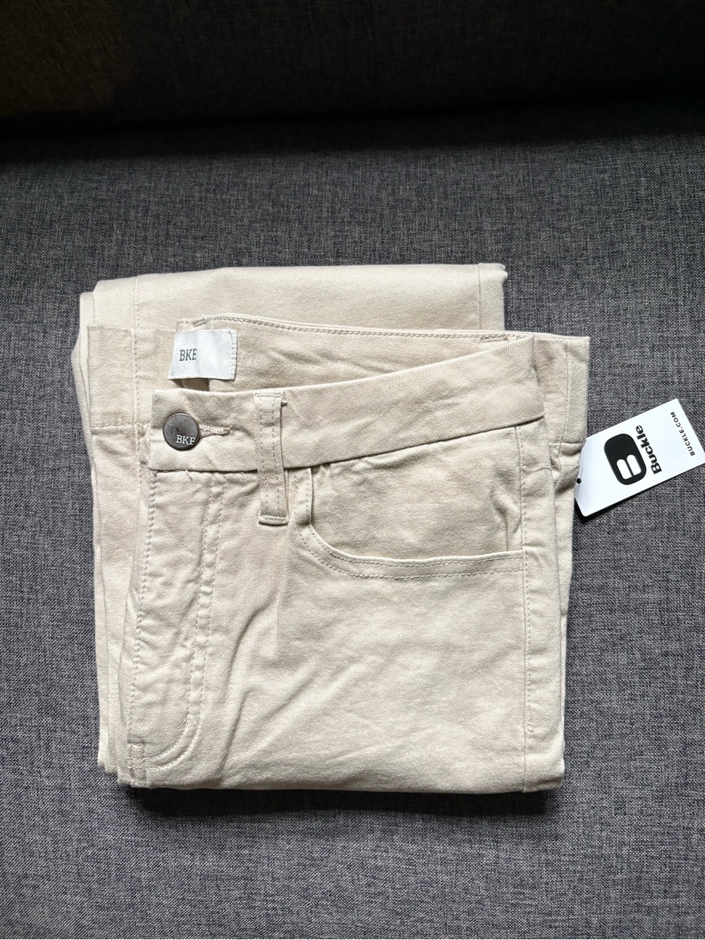 BKE Neutral Light Cream Khaki Flare Jeans size 28 standard NWT